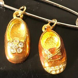 Firenza Baby Shoes 2 Baby Shoe Charm Vtg Deadstock NWT Boy Girl Mothers day Gift